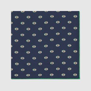 Gucci Interlocking GG Print Pocket Square in Navy